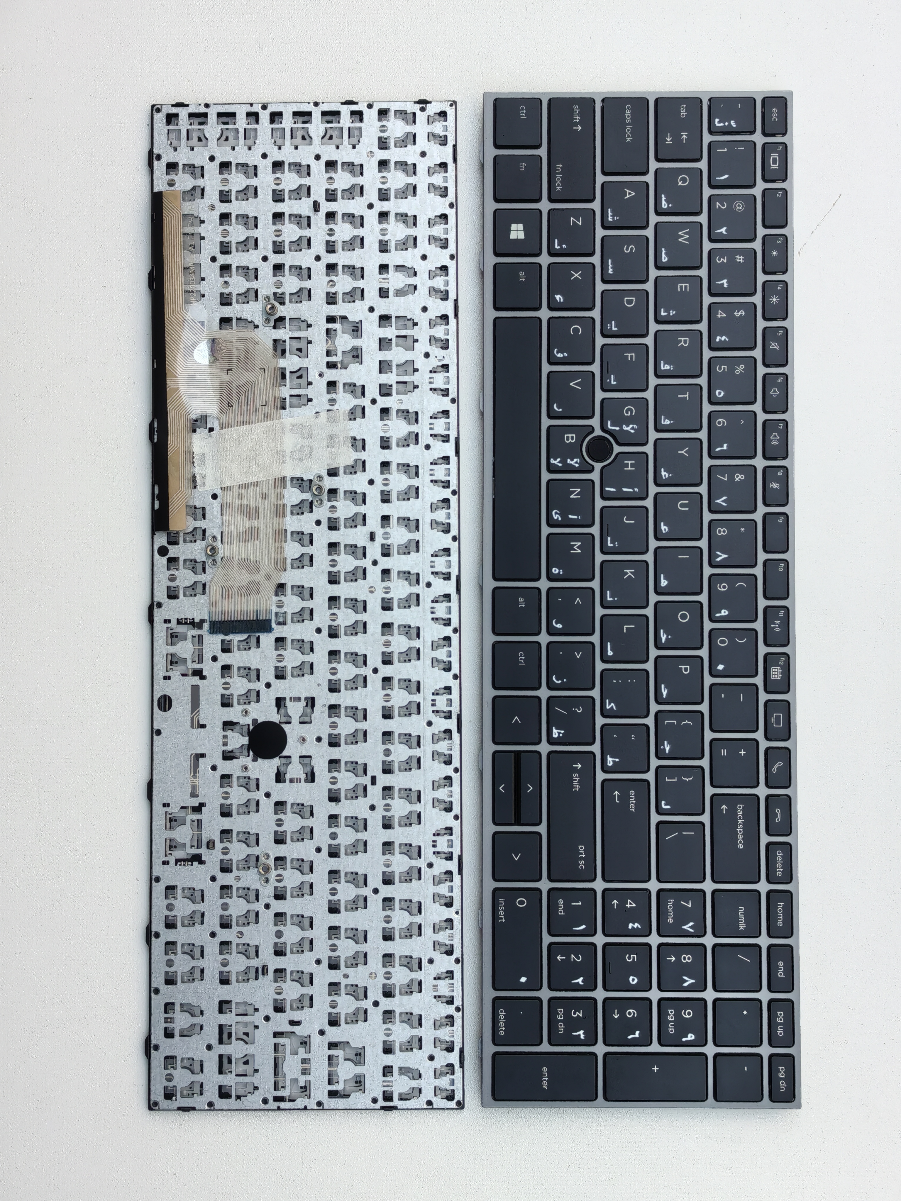 Picture of New Replacement Laptop Keyboard For HP ZBOOK15G5 Silver Gray FRAME BLACK With hole (OEM) AR Layout